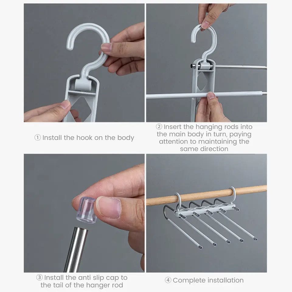 5 in 1 Pant Hanger For Clothes Organizer, Multifunction Shelves Closet Storage Organizer, Stainless Steel Magic Trouser Hangers, Multilayer Jeans Steel Hanger, Adjustable Pants Tie Storage Shelf, Stainless Steel Clothes Hanger 5 in 1 Pant Hanger For Clothes Organizer, Multifunction Shelves Closet Storage Organizer, Stainless Steel Magic Trouser Hangers, Multilayer Jeans Steel Hanger, Adjustable Pants Tie Storage Shelf, Stainless Steel Clothes Hanger